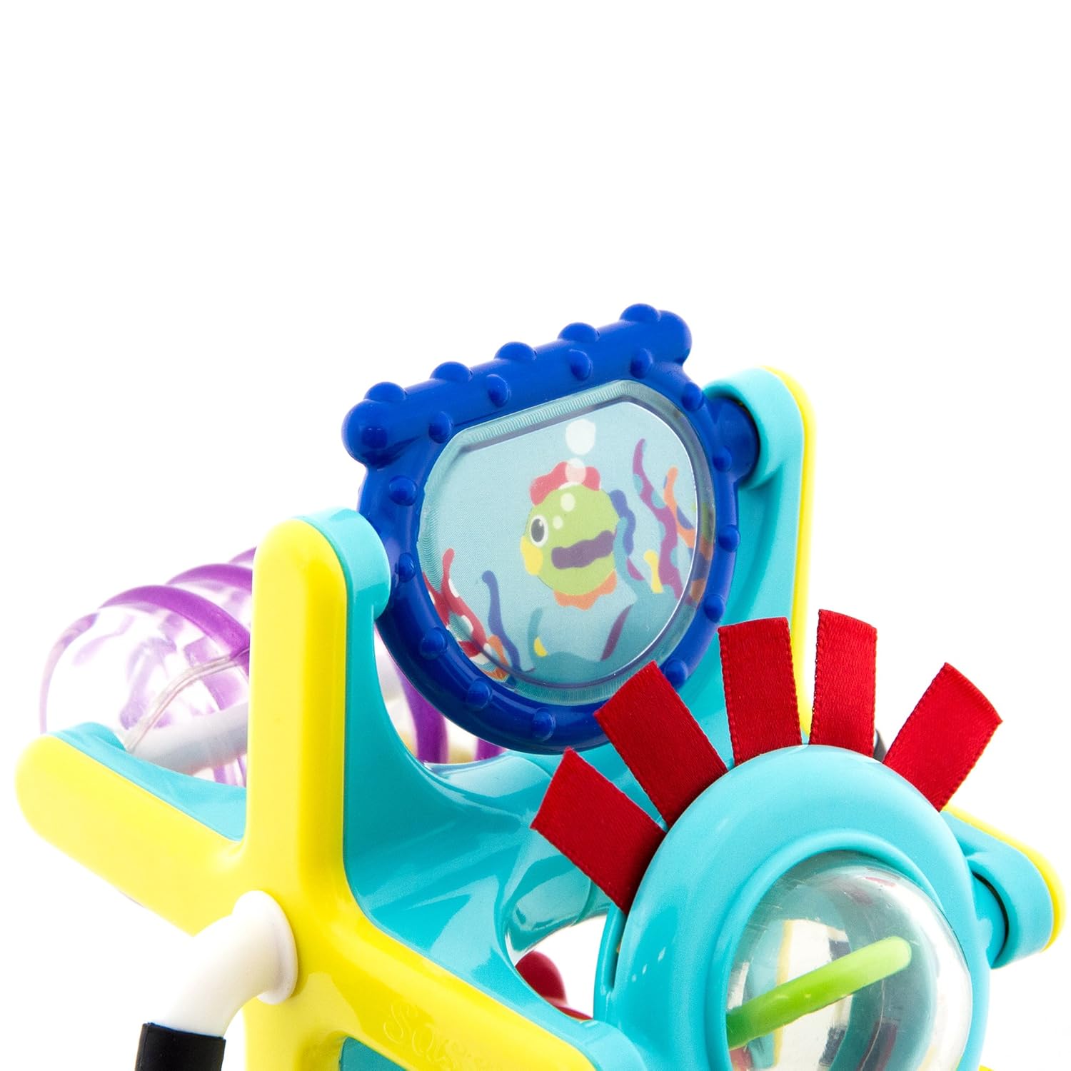 Sassy Fishy Fascination Station 2-in-1 Suction Cup High Chair Toy, Developmental Tray Toy for Early Learning, Ages 6+ Months