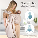 Ring Sling Baby Carrier - USA Lab Tested, 100% Natural Cotton Muslin, Breathable & Ergonomic Ring Sling Sand