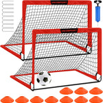 Kids Soccer Goals for Backyard Set - 2 of 4' x 3' Portable Soccer Goal Training Equipment, Pop Up Toddler Soccer Net with Soccer Ball, Soccer Set for Kids and Youth Outdoor Games, Sports, Play
