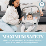 Baby Delight Alpine Deluxe Portable Bouncer | Infant | 0 – 6 months | Charcoal Tweed