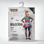 Spooktacular Creations Funky Skeleton Tutu Dress for Girls, Punky Bones Colorful Skeleton Costume for Halloween Dress Party-M