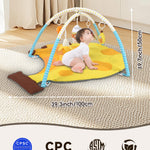 Heypappy Tummy Time Mat, 9-in-1 Banana Baby Play Gym Mat, Oversize Baby Play Activity Mats with Sunshade & 6 Detachable Sensory Toys, Washable Non-Slip Mat for Newborn Infant Baby Essentials Gift