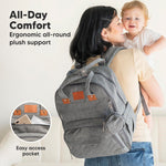 KeaBabies Diaper Bag Backpack - Large Baby Diaper Bag with Changing Pad, Baby Boy, Girl, Travel Backpack for Mom and Dad, Waterproof, Multi Function Durable (Classic Gray)