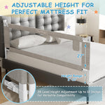 AquaVogue 3-Pack King Size Bed Rails for Toddlers -Height Adjustable Baby Bed Rail Guard Specially Designed for King Size Bed (78.7"x78.7"x74.8"-Grey)