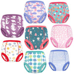 MooMoo Baby Potty Training Underwear for Boys and Girls 8 Packs Cotton Reusable Toddler Training Pants Girls 3T