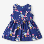 Disney Minnie Mouse Baby Girl Dress Daisy Duck Pattern Casual Sundress Sleeveless Summer Outfit School Holiday Clothes Deep Blue 6-9 Months