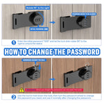 MeBantoo Household Cabinet Password Hasp Locks, Cabinet Locks with Combination, Door Security Slide Latch for Small Barn Doors, Bathroom, Outdoor, Garden (Black)