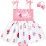HONGTEYA Baby Girl 1st Birthday Outfit Girl First Birthday Clothes One Year Old Gifts Lace Romper Tulle Summer Newborn Dress