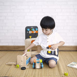 PlanToys® Construction Set Wooden Montessori Building and Engineering Toy | Fine Motor, Creativity and Early STEM Skill Development | Eco Friendly Educational Open Ended Play Kit