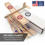 Fred's Flyers Balsa Wood Airplane Kits - 5-Pack - USA Made Wooden Glider Toy Planes for Kids