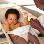 BabyBjörn Bouncer Balance Soft, Beige/Gray, Woven/Jersey | 2-in-1 Adjustable Baby Bouncer Seat and Toddler Chair, Newborn to Toddler (8-29 lbs), 4 Positions, Lightweight & Portable