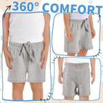 VICAMB 3PCS Unisex Baby Shorts,Toddler Cotton Pull on Shorts with Drawstring,Infant Solid Short Elastic Waist Comfy Short