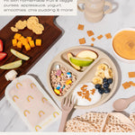 Hippypotamus Reusable Baby Food Pouches for Toddlers - BPA Free Food Grade - Dishwasher & Freezer Safe - Baby Food Containers - Refillable Squeeze Pouch for Applesauce & Yogurt - 12 Pack (Rainbows)