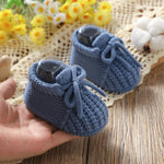 DovFanny Baby Booties Newborn Baby First Shoes Cozy Warm Knit Soft Booties for Toddler Infant Boy Girl (Navy Blue, Infant, 0 Months, Age Range, US Footwear Size System, 3 Months, Medium)