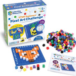 Learning Resources STEM Explorers Pixel Art Challenge set with packaging, pieces, and a mat.