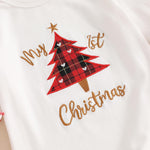 My First Christmas Baby Girl Outfit Santa Long Sleeve Romper Jumpsuit Onesie Christmas Newborn Girl Outfits Clothes
