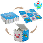 PLAY 10 Puzzle Play Mat, Foam Floor Tiles, Children’s Foam Puzzle Mat Baby Floor Play Mat 34×34 Inches Sea World 9 Pieces, Edge Tooth A