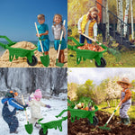 Qtioucp Kids Gardening Tools Outdoor Toys Set Backyard Play with Wheelbarrow Educational STEM Learning Pretend Toys Outdoor Indoor for Toddlers Kids Boys Girls