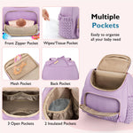mommore Diaper Bag Small Diaper Backpack Stylish Toddler Baby Mini Maternity Bags Travel Backpacks with Insulated Pockets, Changing Pad, Stroller Straps