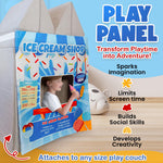 Play Panel for Kid's Play Couch | Play Panel for Children's Foam Sofa | Play Panel for Kid's Play Couch (Ice Cream Shop - Blue)