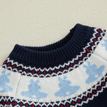 Motlapol Toddler Baby Boy Girl Christmas Outfit Tree Print Oversized Long Sleeve Crewneck Knit Sweater Winter Holiday Clothes (Easter Bunny Blue, 2-3 Years)