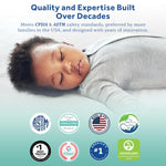 Sealy Baby Cozy Brilliance Breathable Crib Mattress, GREENGUARD GOLD Certified, Made in USA, Firm Dual Firmness, Toddler Bed Fit, Rayon, Waterproof, Non Toxic, Washable Zip Cover, 52” x 28