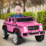 Costzon Ride on Car, Licensed Mercedes-Benz Maybach, 12V Battery Powered Vehicle Toy w/ 2 Motors, Remote Control, 3 Speeds, Lights, Horn, Music, Aux, Storage, Truck, Electric Car for Kids (Pink)
