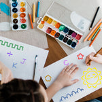 18 PCS Letter Tracing Stencils for Kids Numbers Alphabet Colorful Stencil Mix Car Animal Stencils Writing Practice Kit