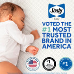 Sealy Baby Butterfly Knit Breathable Crib Mattress, GREENGUARD GOLD Certified, Made in USA, Premium Foam, Washable Easy to Clean Cover, Toddler Bed Fit, Safety & Quality Tested, 52x28"