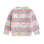 Curipeer Baby Girls Knitted Cardigan Sweater Rainbow Design Stripe Toddler Outwear Sweaters for Autumn and Spring 3T