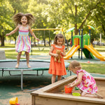 PATPAT Girls Dresses 3-Pack – Floral Orange Print, Stripe Dress & Bow Strap Sundress, Soft Cotton Outfits for School, Play & Vacations, 5–6 Years