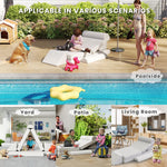 jela Kids Couch, Waterproof Kids Modular Sofa for Outdoor & Indoor, UV Resistant Child Sectional Sofa, Foam Play Couch Playhouse Play Set for Children Adults(Sand Beige)
