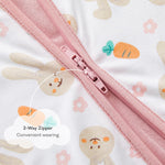 pureborn Baby Girls Sleeper Viscose from Bamboo Pajamas 2-Way Zipper Snug Fit Sleepwear Rabbit 18-24 Months