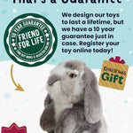 Living Nature Grey Sitting Lop Eared Rabbit Stuffed Animal | Fluffy Rabbit Animal | Soft Toy for Kids | 7 inches