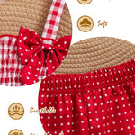 Doresbebe 12 Month Girl Clothes Baby Clothes Summer Toddler Girl Outfits Strawberry Ruffle Shirts Tank Tops Shorts Set Gifts for Girls Clothing Red