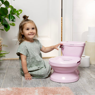 Ingenuity My Size Potty Pro in Pink, Infant Potty Training Toilet, Lifelike Flushing Sound, for Ages 18 Months, Up to 50 Pounds