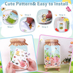 24Pack Spring Craft Bugs Scene Stickers Summer Art Craft Make A Bug Jar Scene with Insect Butterfly Frogs Bee Flower Sticker for Fun Spring Party Supplies Summer Party Games Classroom Activities
