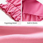 PATPAT Girls Skirt Sets Size 9-10, Hot Pink Crop Tank Tops + Pleated Skirts with Built in Shorts 2 Piece Outfits, Tween Girls Trendy Clothes Western Outfits Streetwear