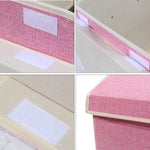 popoly Large Toy Box Chest Storage with Flip-Top Lid, Collapsible Kids Toy Storage Bin Boxes Container for Boys, Girls, Nursery, Playroom, 25"x13" x16" (Linen Pink)