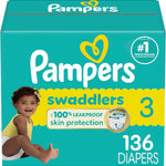 Pampers Baby Diapers - Swaddlers - Size 0, 84 Count, Ultra Absorbent Disposable Newborn Diaper