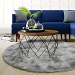 Amdrebio Tie-Dyed Light Grey Round Area Rugs for Bedroom, 4x4 ft Rug, Soft Fluffy Circle Rug for Living Room, Small Shag Fuzzy Carpet for Boys, Kids Room, Modern Floor Circular Rug, Farmhouse Rug