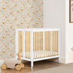 Delta Children Mia Portable Folding Mini Crib with 1.5-Inch Mattress - Greenguard Gold Certified, Bianca White/Natural