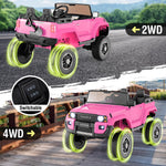 Costzon 24V 2 Seater Ride on Car for Kids, 4WD/2WD Switchable Licensed Toyota LC250 Ride on Truck w/Remote, Shovel, Music & Sounds, Electric Vehicle w/4-Wheel Spring Suspension for Ages 3+ (Pink)