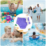 HECCEI Baby Swim Diapers (Purple, 0-6 Months)
