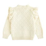 Curipeer Baby Girls Knitted Cardigan Sweater Hollow Lace Long Sleeve Outwear Sweaters for Autumn and Spring Apricot 6M