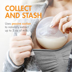 Boon Trove Silicone Manual Breast Pump Set - Hands Free Breast Milk Collector - Includes Polyester Travel Pouch - Breastfeeding Essentials - 2 Count