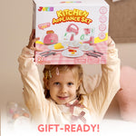 Joyin Play Kitchen Toys, Pretend Food Kitchen Accessories Girls Toy with Coffee Maker, Mixer, Toaster with Realistic Lights& Sounds, Birthday Gift for Kids, Easter Basket Stuffers