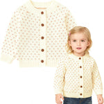 Simplee kids Baby Sweater Cardigan Jacquard Cable-Knit Spring Coat Long Sleeve Cardigan for Baby Girl