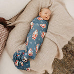 Copper Pearl Swaddle Blankets for Newborns | Soft Stretchy Receiving Blankets for Boys and Girls | Large 46 x 46 Inch Baby Blankets | Lightweight and Breathable Swaddles | Santa Claus