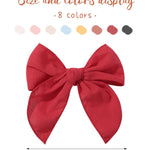 8 Pcs doboi Baby Girls Hair Clips Big Fable Hair Bows Cotton Linen Bows for Girls Hair Accessories for Baby Toddlers Kids-5.5 Inch